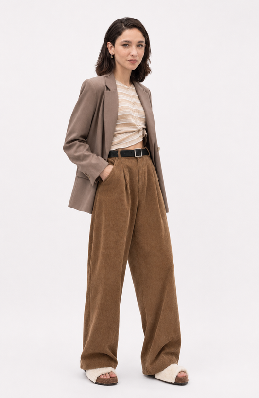 Slimming And Straight Casual High Waist Drooping Wide Leg Pants Jovera Joyce