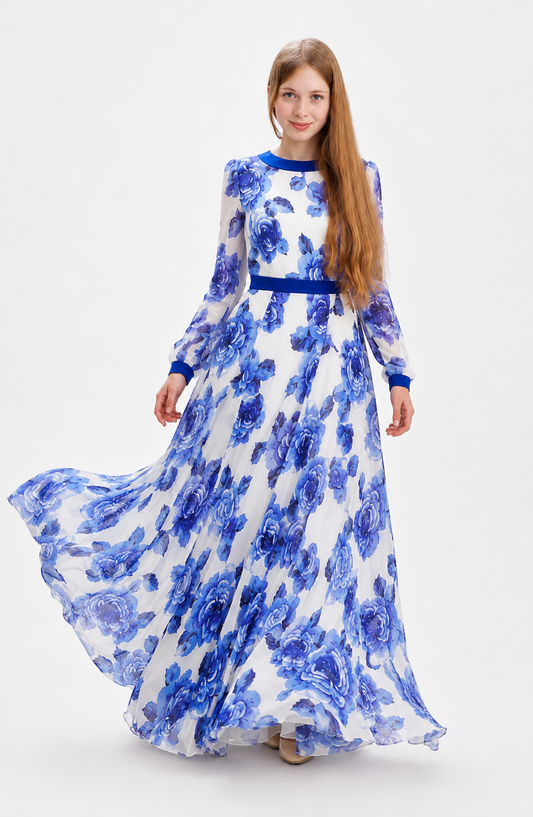 Azure Fleur Maxi Dress Jovera Joyce