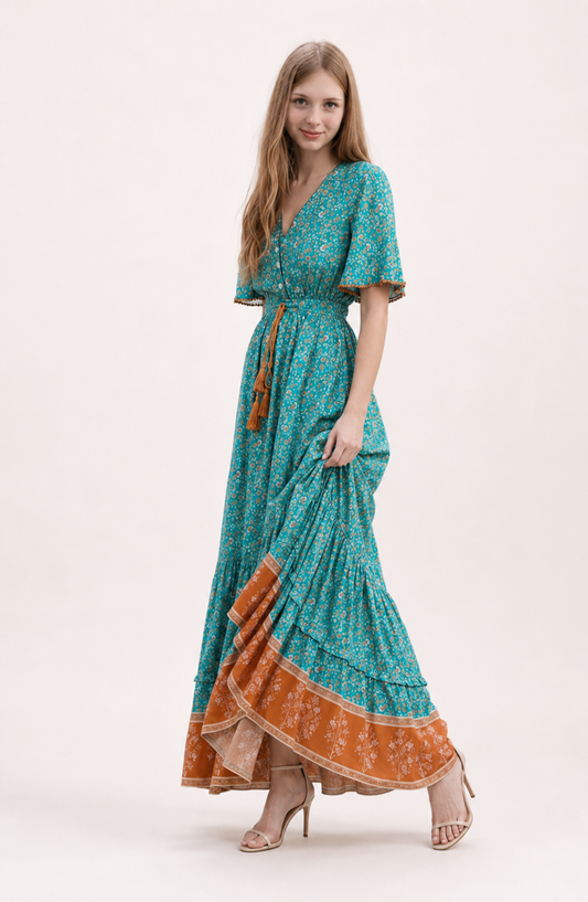 Azure Riviera Maxi Dress Jovera Joyce
