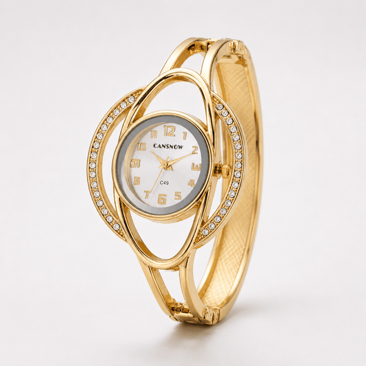 Luxury Crystal Orbit Cuff Women’s Bracelet Watch Jovera Joyce