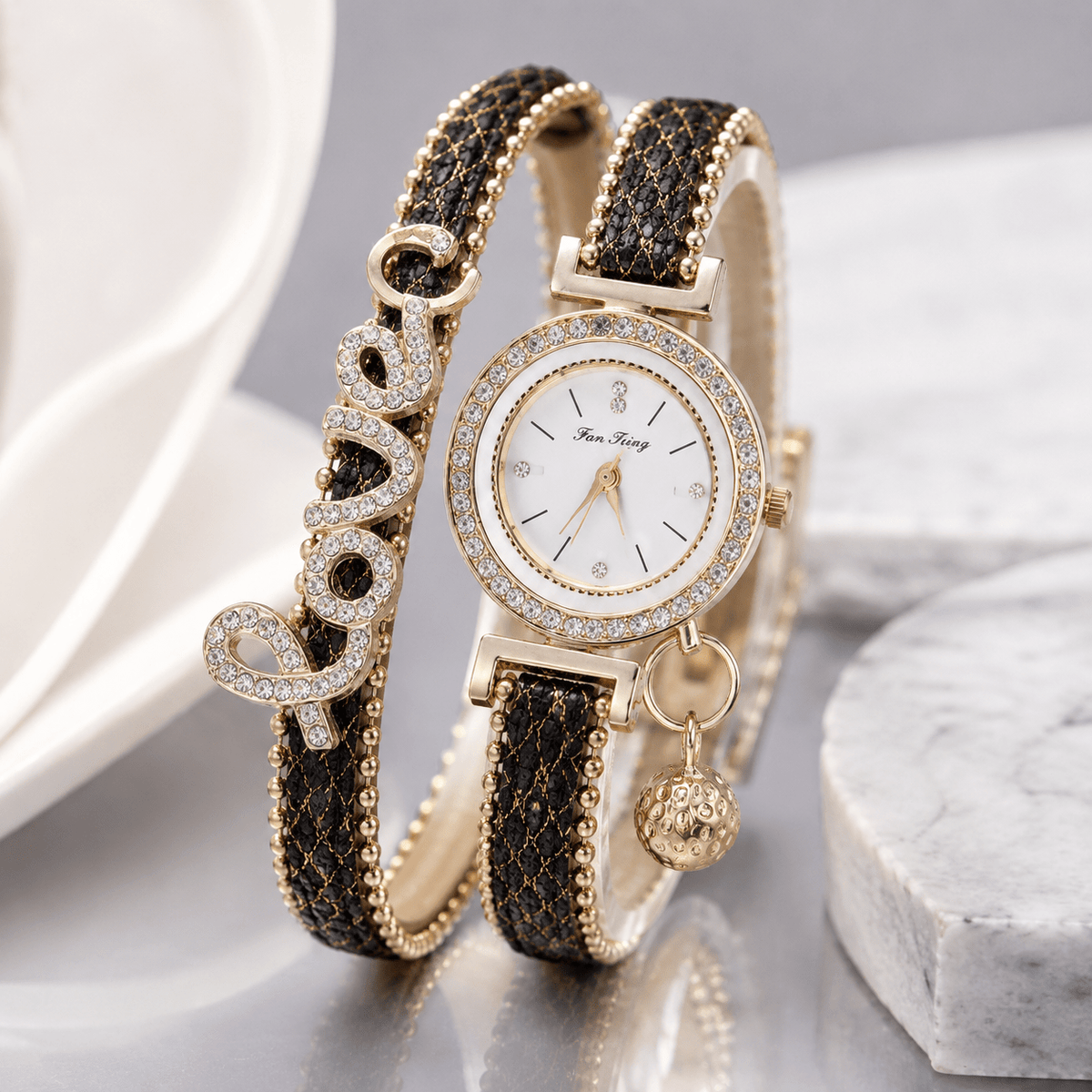 Luxury Crystal Wrap Bracelet Watch with Charm - Jovera Joyce