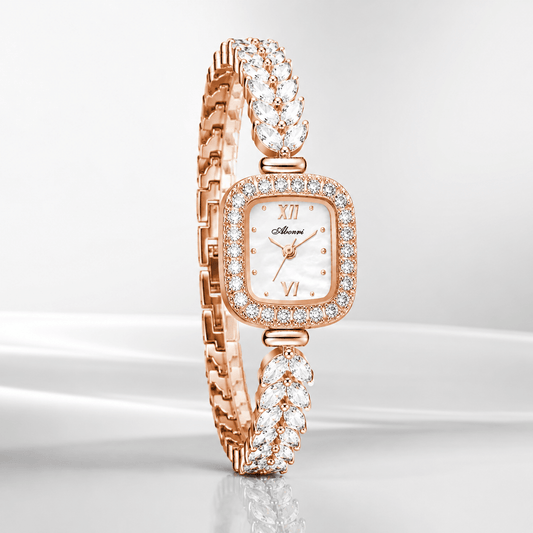 Luxury Crystal-Embellished Square Dial Women’s Bracelet Watch Jovera Joyce
