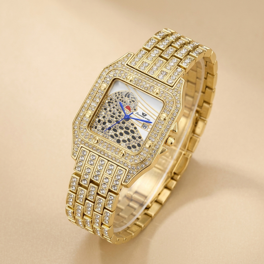 Square Full Star Leopard Diamond Women's Watch Quartz Women's Watch Jovera Joyce