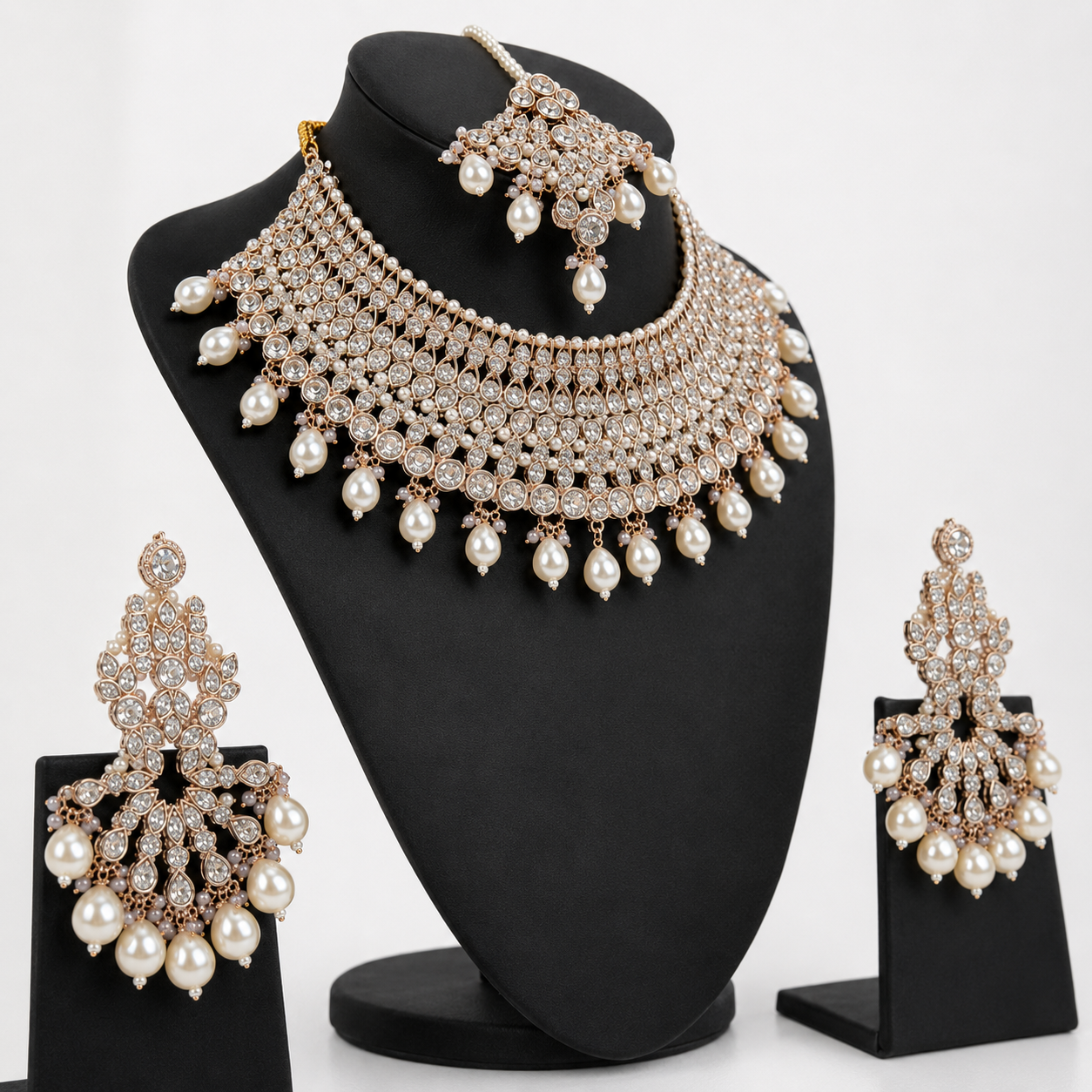 Jovera Joyce Celestine Rosé Pearl-Drop Bridal Ensemble Jovera Joyce