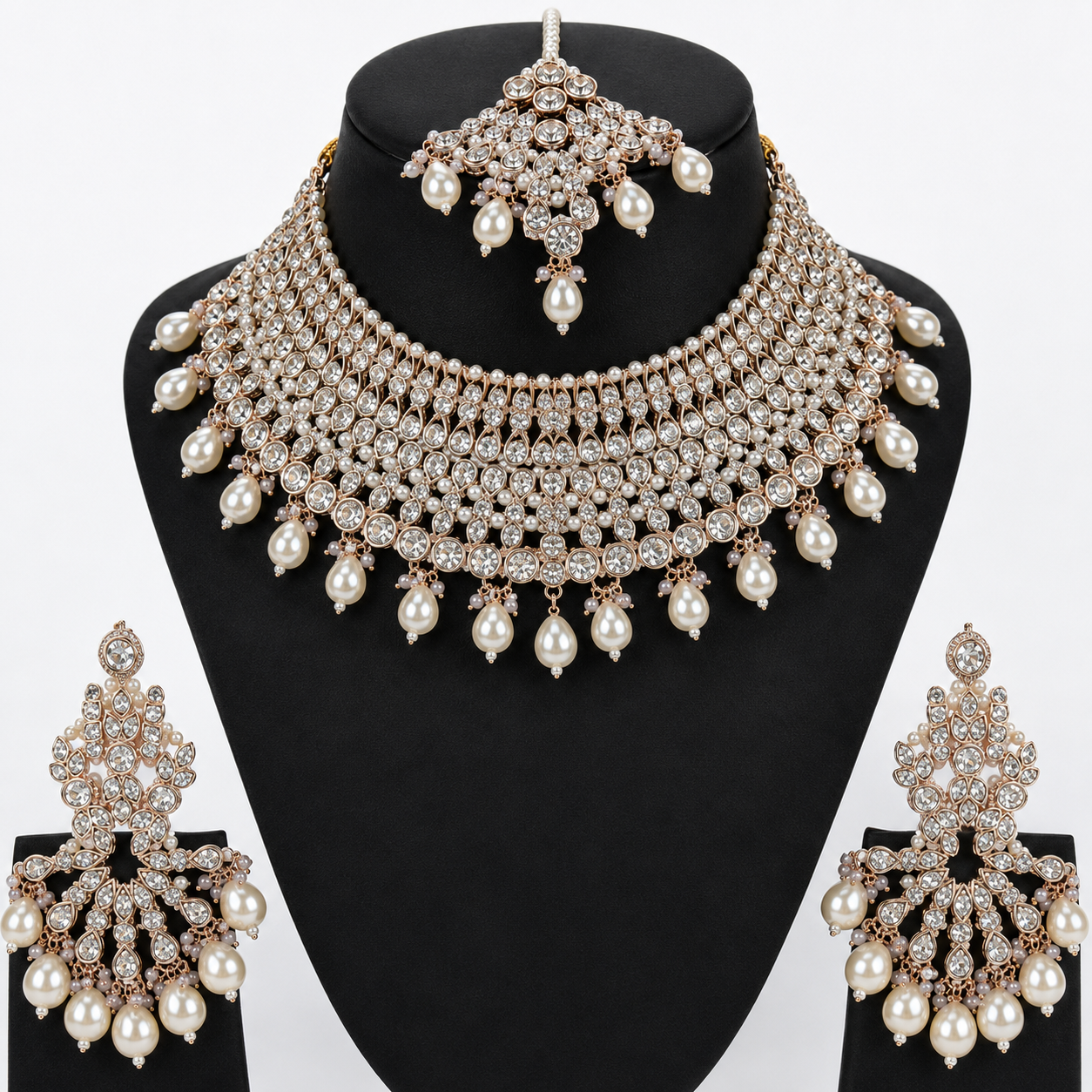 Jovera Joyce Celestine Rosé Pearl-Drop Bridal Ensemble Jovera Joyce