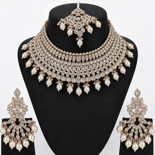Jovera Joyce Celestine Rosé Pearl-Drop Bridal Ensemble Jovera Joyce