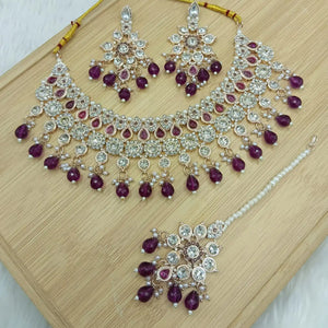 Luxury High Quality Indian Vintage Gold Plated Pearl Kundan Choker Necklace Set Earrings Maang Tikka Latest Party Engagement Jovera Joyce