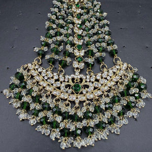 Jovera Joyce Emerald Green Stone Gold Plated Royal Heritage Bridal Jewelry Set Jovera Joyce
