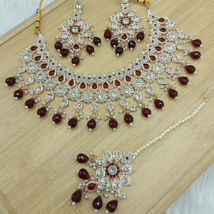 Luxury High Quality Indian Vintage Gold Plated Pearl Kundan Choker Necklace Set Earrings Maang Tikka Latest Party Engagement Jovera Joyce