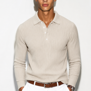 Luxury Men’s Knit Polo | Long-Sleeve Fashion Essential Jovera Joyce