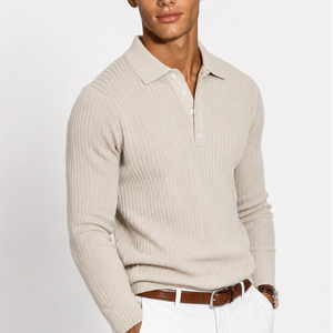 Luxury Men’s Knit Polo | Long-Sleeve Fashion Essential Jovera Joyce
