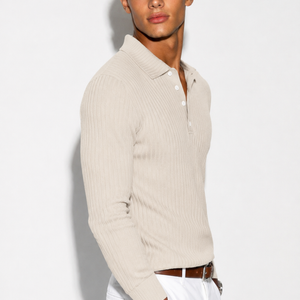 Luxury Men’s Knit Polo | Long-Sleeve Fashion Essential Jovera Joyce