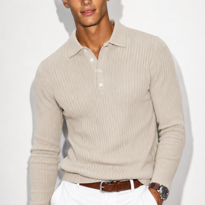 Luxury Men’s Knit Polo | Long-Sleeve Fashion Essential Jovera Joyce
