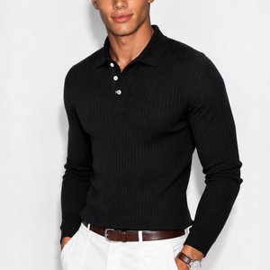 Luxury Men’s Knit Polo | Long-Sleeve Fashion Essential Jovera Joyce