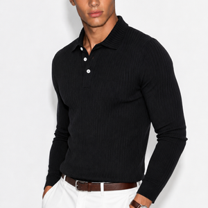 Luxury Men’s Knit Polo | Long-Sleeve Fashion Essential Jovera Joyce