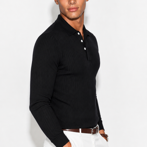 Luxury Men’s Knit Polo | Long-Sleeve Fashion Essential Jovera Joyce