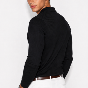 Luxury Men’s Knit Polo | Long-Sleeve Fashion Essential Jovera Joyce