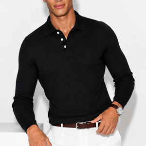 Luxury Men’s Knit Polo | Long-Sleeve Fashion Essential Jovera Joyce
