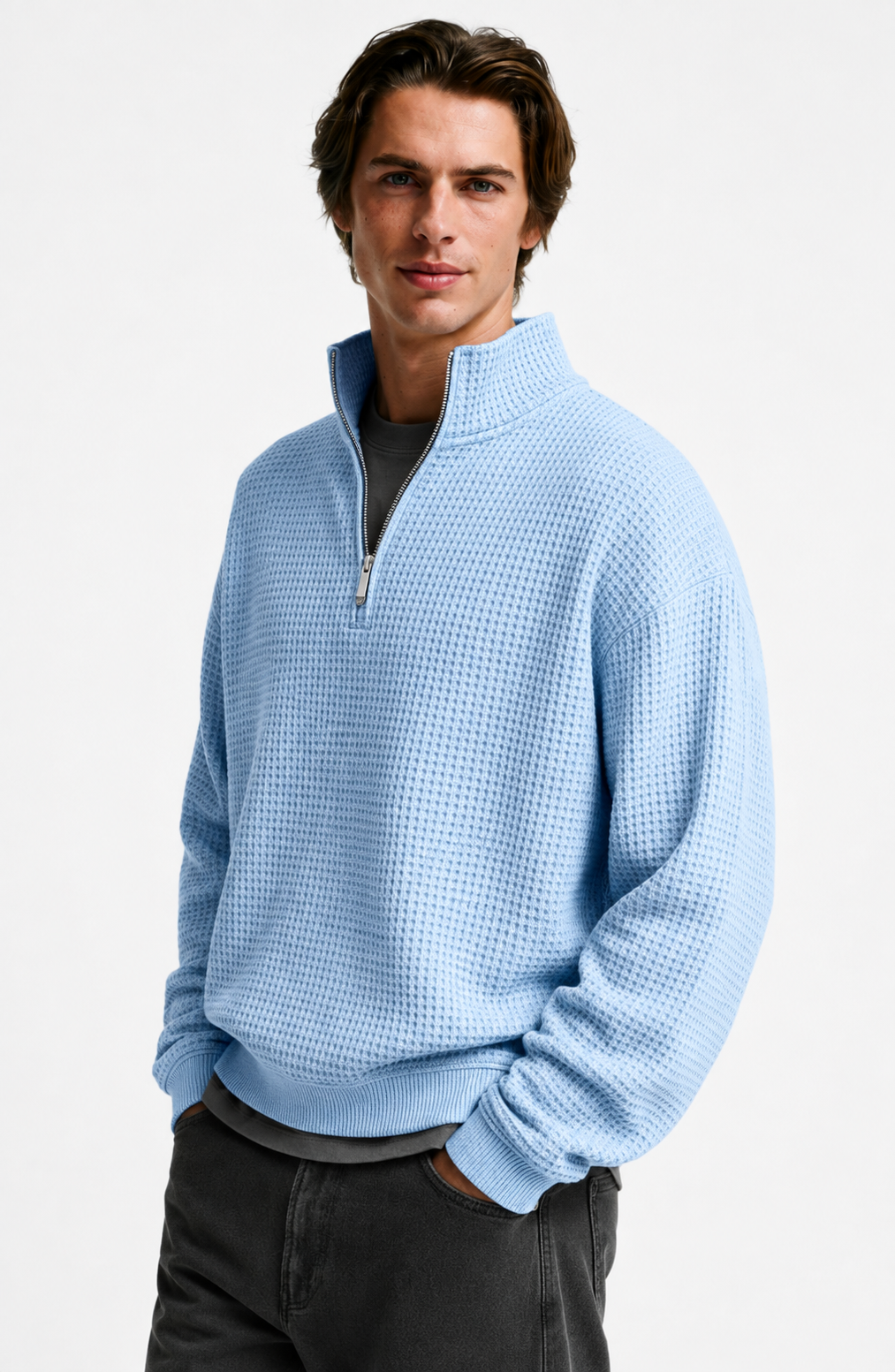 Lucerne Textured Quarter-Zip Pullover Jovera Joyce