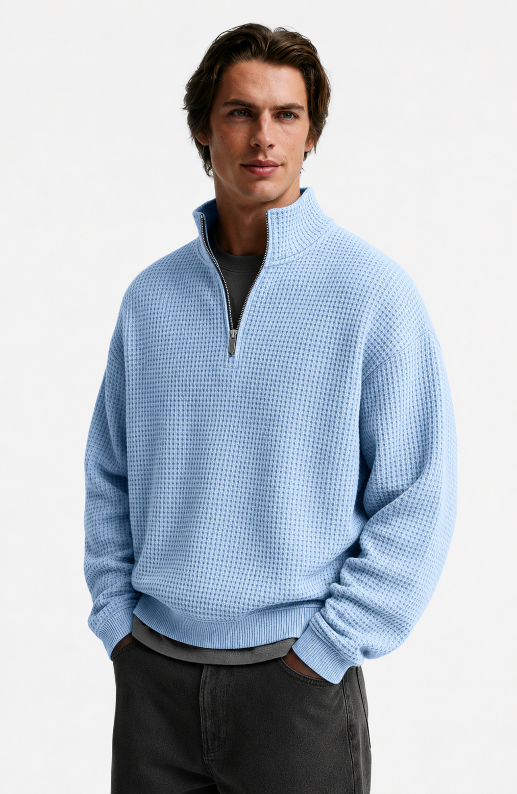 Lucerne Textured Quarter-Zip Pullover Jovera Joyce