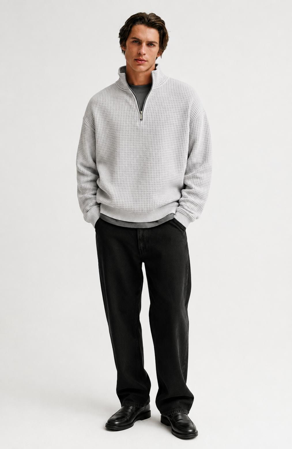 Lucerne Textured Quarter-Zip Pullover Jovera Joyce