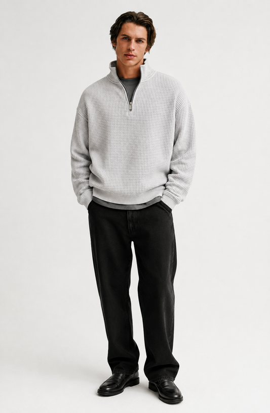 Lucerne Textured Quarter-Zip Pullover Jovera Joyce