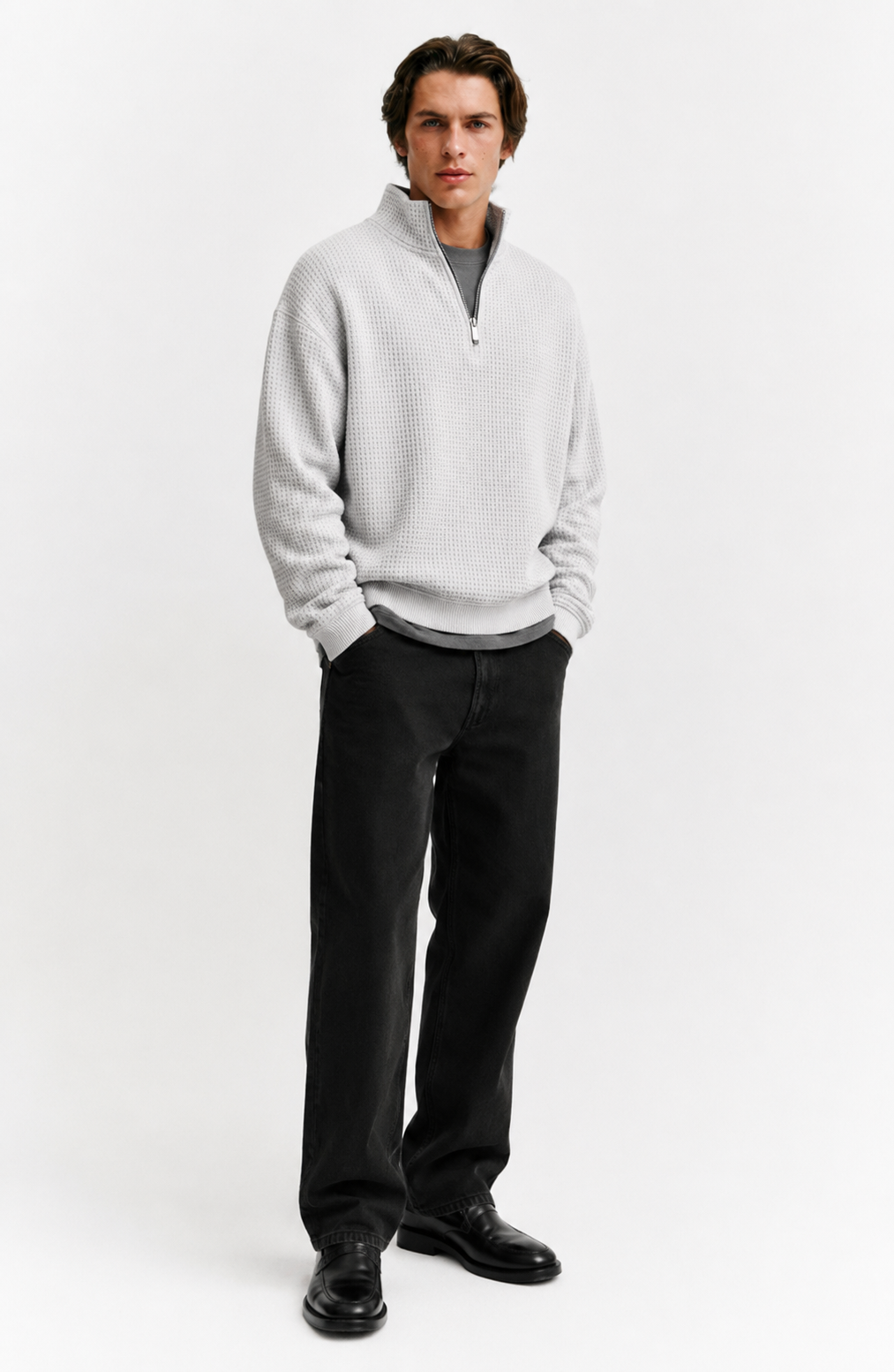 Lucerne Textured Quarter-Zip Pullover Jovera Joyce