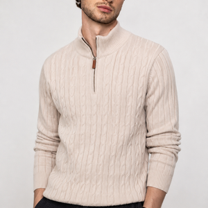 Genève Cable-Knit Quarter-Zip Sweater Jovera Joyce