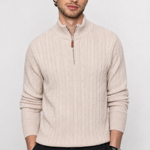 Genève Cable-Knit Quarter-Zip Sweater Jovera Joyce