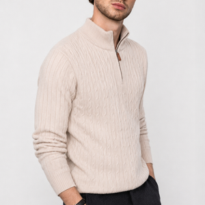 Genève Cable-Knit Quarter-Zip Sweater Jovera Joyce