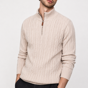Genève Cable-Knit Quarter-Zip Sweater Jovera Joyce