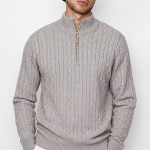 Genève Cable-Knit Quarter-Zip Sweater Jovera Joyce