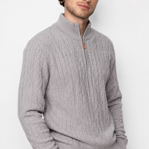 Genève Cable-Knit Quarter-Zip Sweater Jovera Joyce