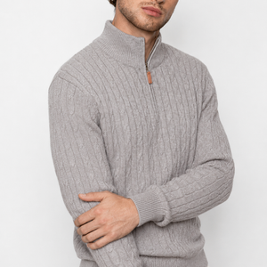 Genève Cable-Knit Quarter-Zip Sweater Jovera Joyce