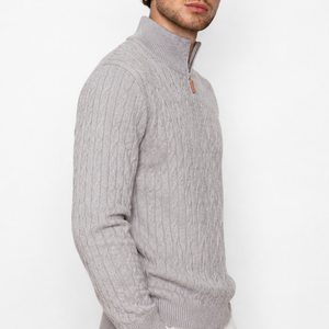 Genève Cable-Knit Quarter-Zip Sweater Jovera Joyce
