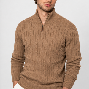 Genève Cable-Knit Quarter-Zip Sweater Jovera Joyce