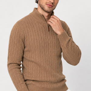 Genève Cable-Knit Quarter-Zip Sweater Jovera Joyce