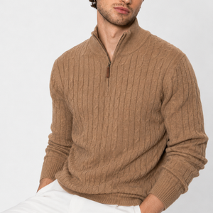 Genève Cable-Knit Quarter-Zip Sweater Jovera Joyce