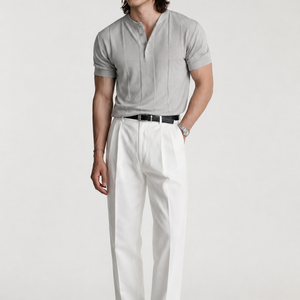 Riviera Fine-Knit Henley Shirt Jovera Joyce