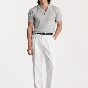 Riviera Fine-Knit Henley Shirt Jovera Joyce