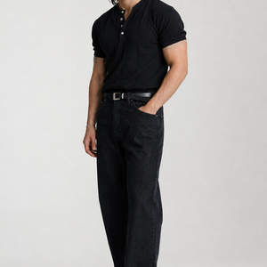 Riviera Fine-Knit Henley Shirt Jovera Joyce