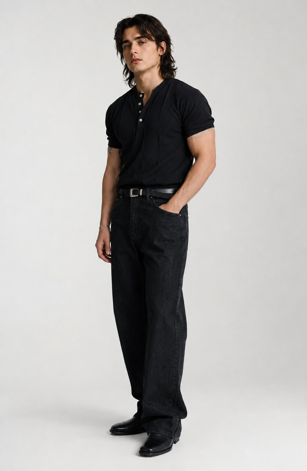 Riviera Fine-Knit Henley Shirt Jovera Joyce