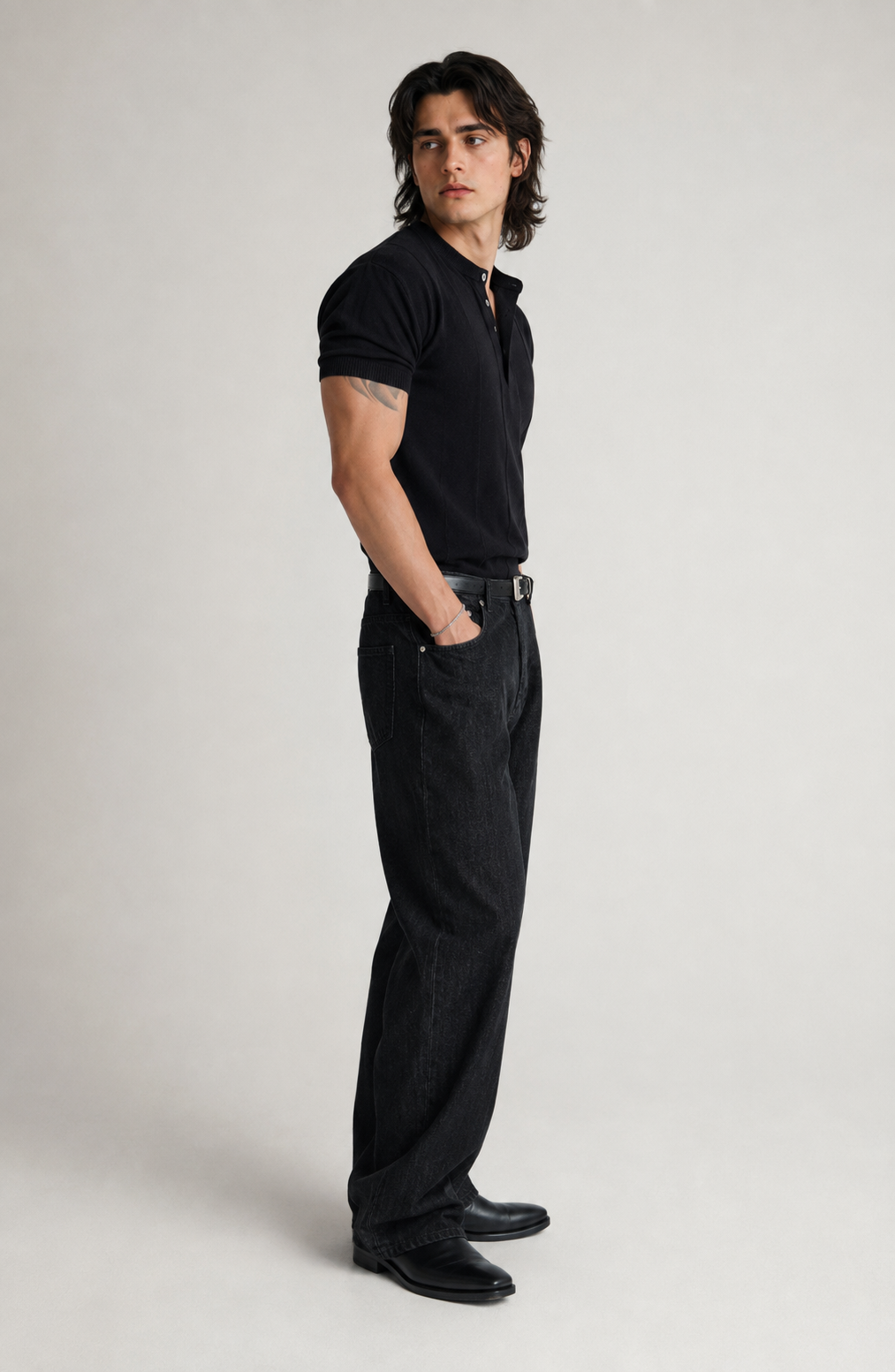 Riviera Fine-Knit Henley Shirt Jovera Joyce