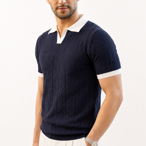 Portofino Contrast Knit Polo Jovera Joyce