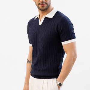 Portofino Contrast Knit Polo Jovera Joyce
