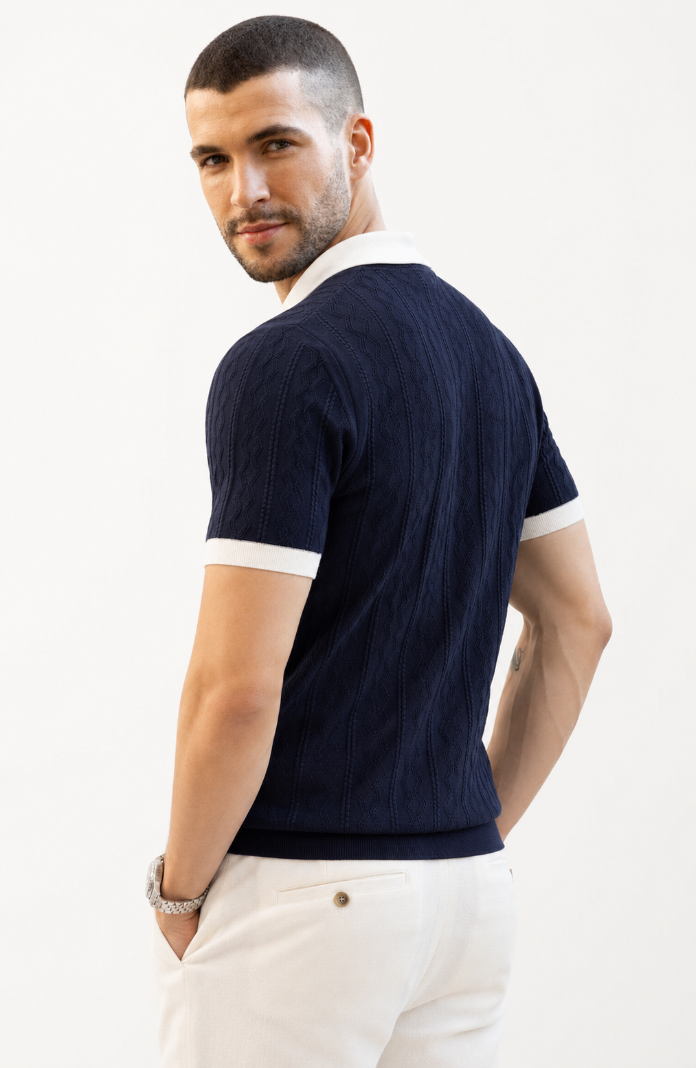 Portofino Contrast Knit Polo Jovera Joyce
