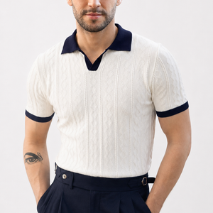 Portofino Contrast Knit Polo Jovera Joyce