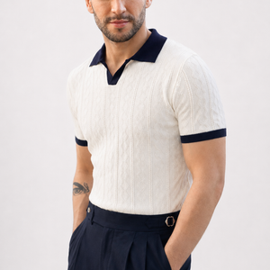 Portofino Contrast Knit Polo Jovera Joyce