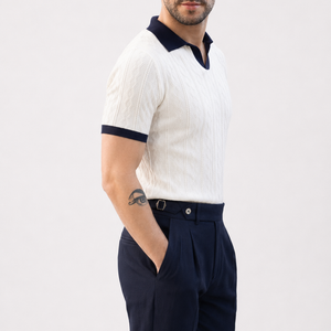 Portofino Contrast Knit Polo Jovera Joyce