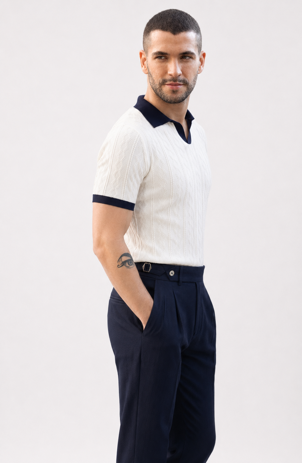 Portofino Contrast Knit Polo Jovera Joyce